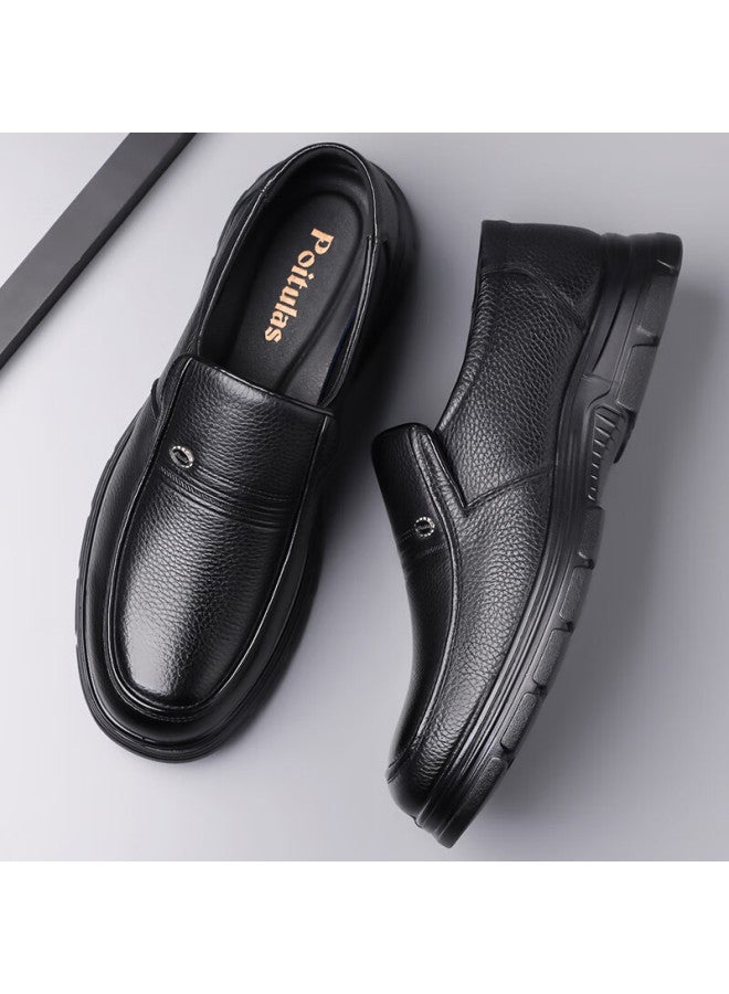 Poitulas Men's Slip-on Business Casual Shoes, Fashionable Lightweight Soft-soled Loafers, Style 8815, Black, Size 40 - Image 5