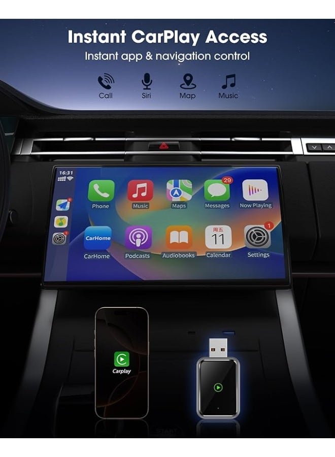 CarPlay Wireless Adapter for iPhone – Effortlessly Convert Wired to Wireless CarPlay, Plug-and-Play Setup, Broad Compatibility with iPhones Running iOS 10+ - Image 4