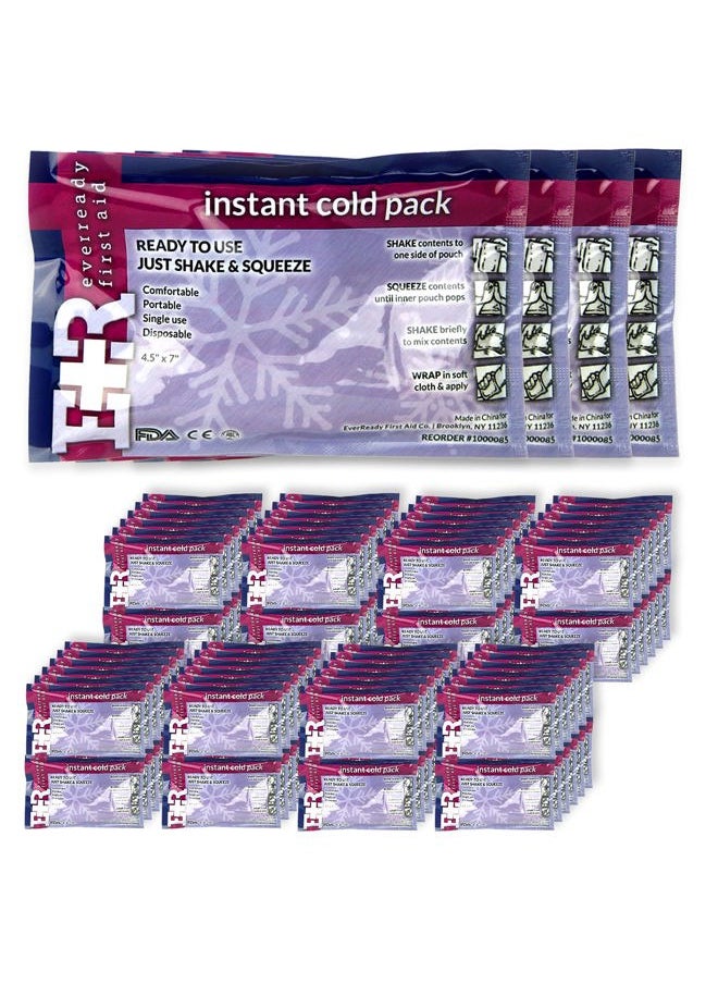 Ever Ready First Aid Disposable Cold Compress Therapy Instant Ice Pack for Injuries 4.5" x 7" - 125 Pack  - Image 1