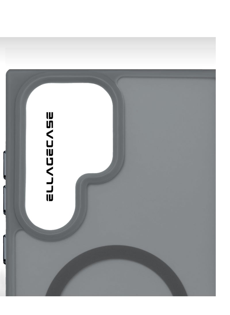 ELLAGECASE - Grey Stylish Case for Samsung Galaxy S25 Ultra, Solid Camera Protection, Shockproof, Enhanced Protection, Compatible with MagSafe and Wireless Charging - Image 1