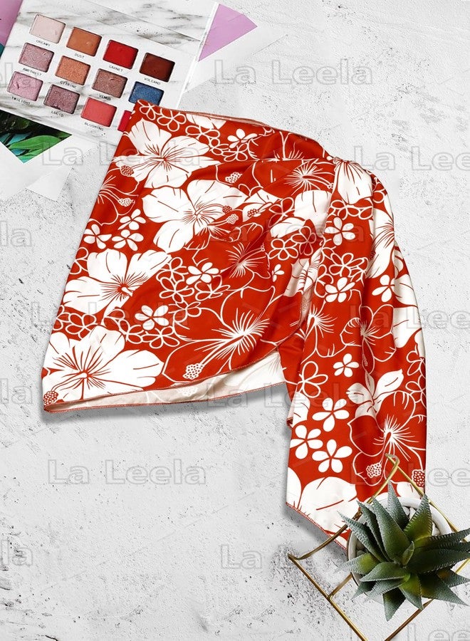 LA LEELA Men's Pareo Sarong Beach Mini Aloha Wrap One Size Floral Red - Image 5