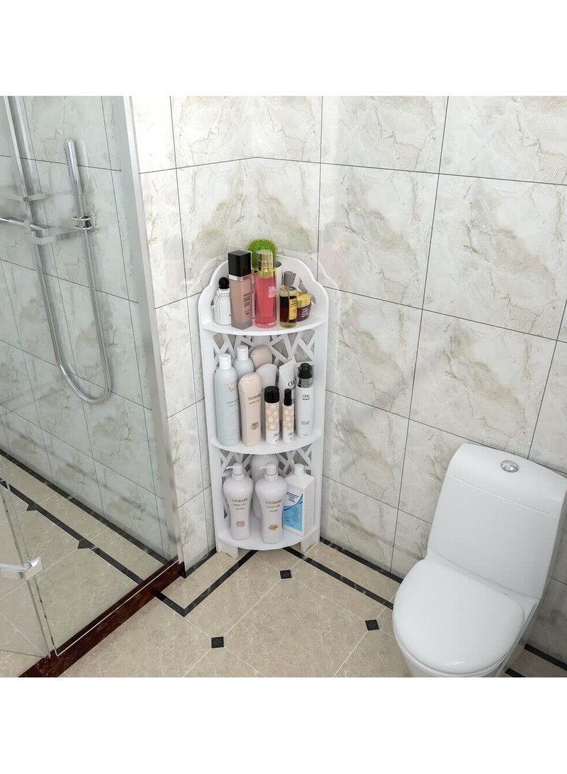 LINGWEI Bathroom Corner Stand Sink Organizer Flower Plant Shelf White 21x80x21cm - Image 2