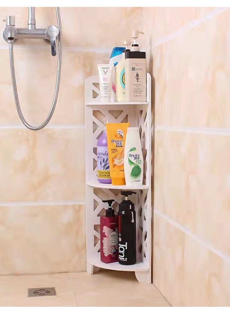 LINGWEI Bathroom Corner Stand Sink Organizer Flower Plant Shelf White 21x80x21cm - Image 4