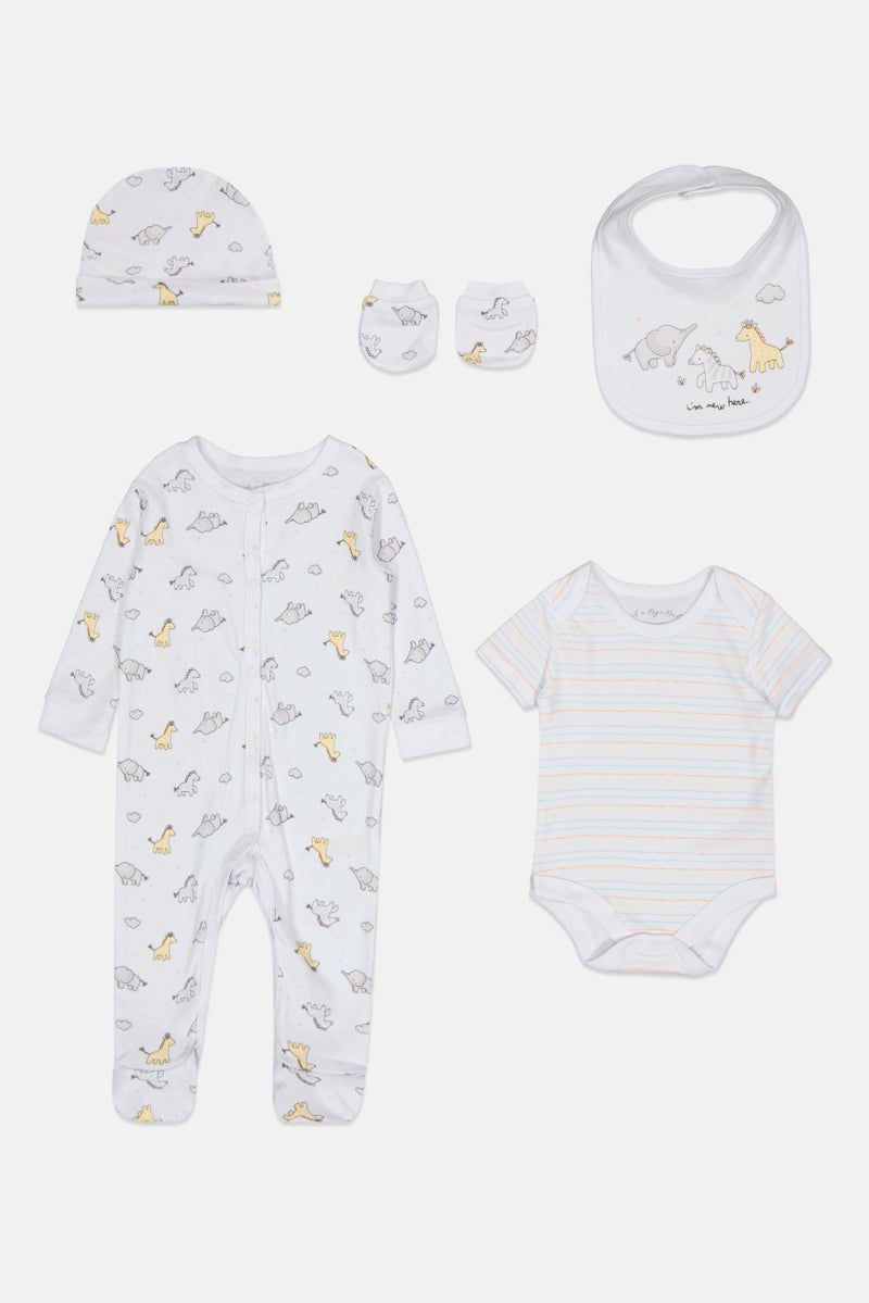 Rock-A-Bye Baby Boutique Toddlers Boy 5 Pieces Allover Print Gift Set, Multicolor  - Image 1