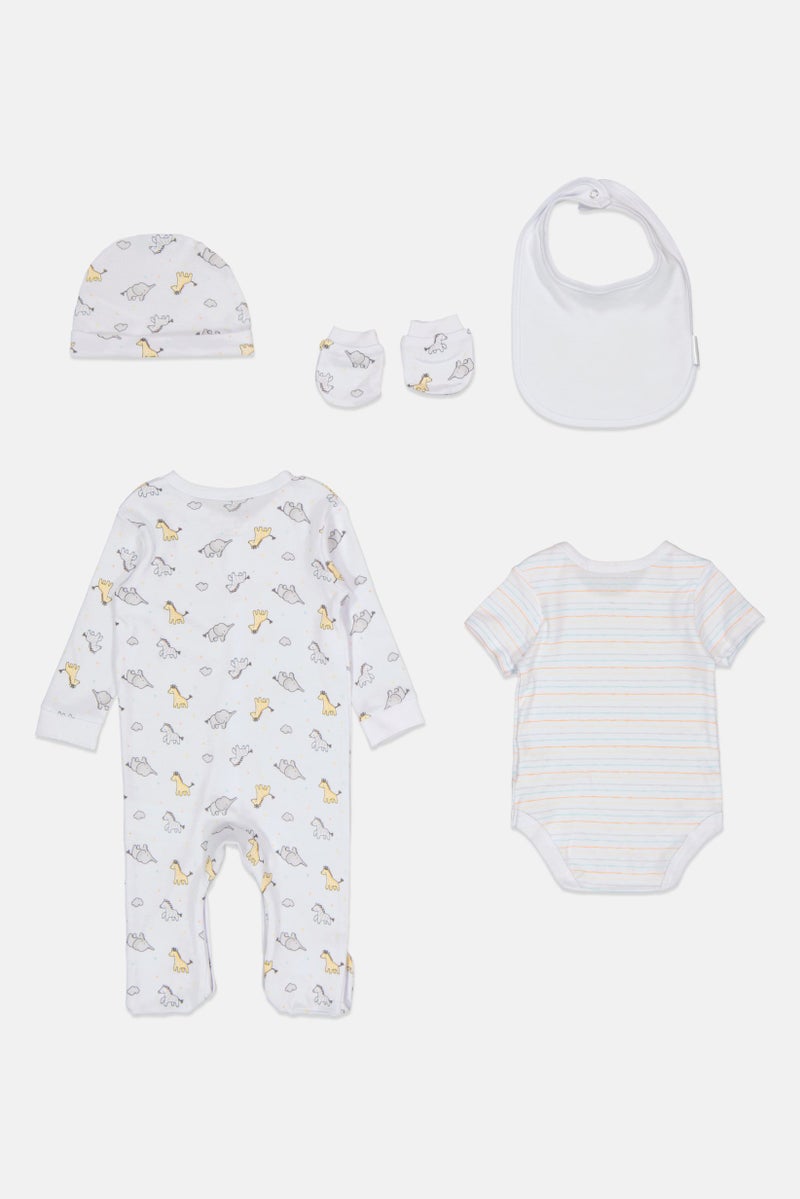Rock-A-Bye Baby Boutique Toddlers Boy 5 Pieces Allover Print Gift Set, Multicolor  - Image 2