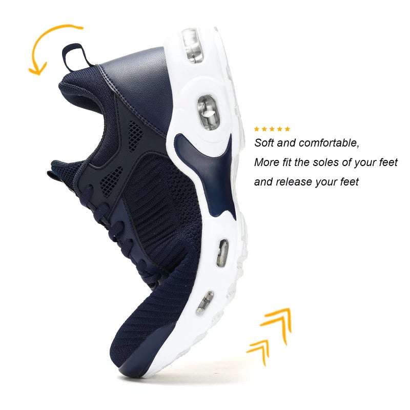 Socviis Men's Fashion Sneaker Non Slip Air Running Shoes for Men Athletics Sport Trainer Tennis Basketball Shoes Dark Blue - Image 4