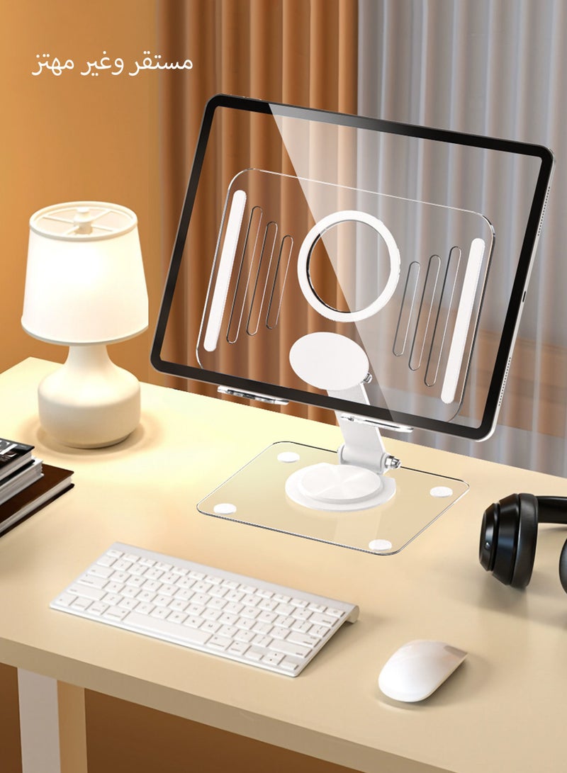 iPad Stand Holder Adjustable Tablet Stand for Desk, Portable Stand Tablet Holder Travel Home Office 2024 iPad Pro Essentials for Table Mount/PS/Switch iPhone  - Image 1