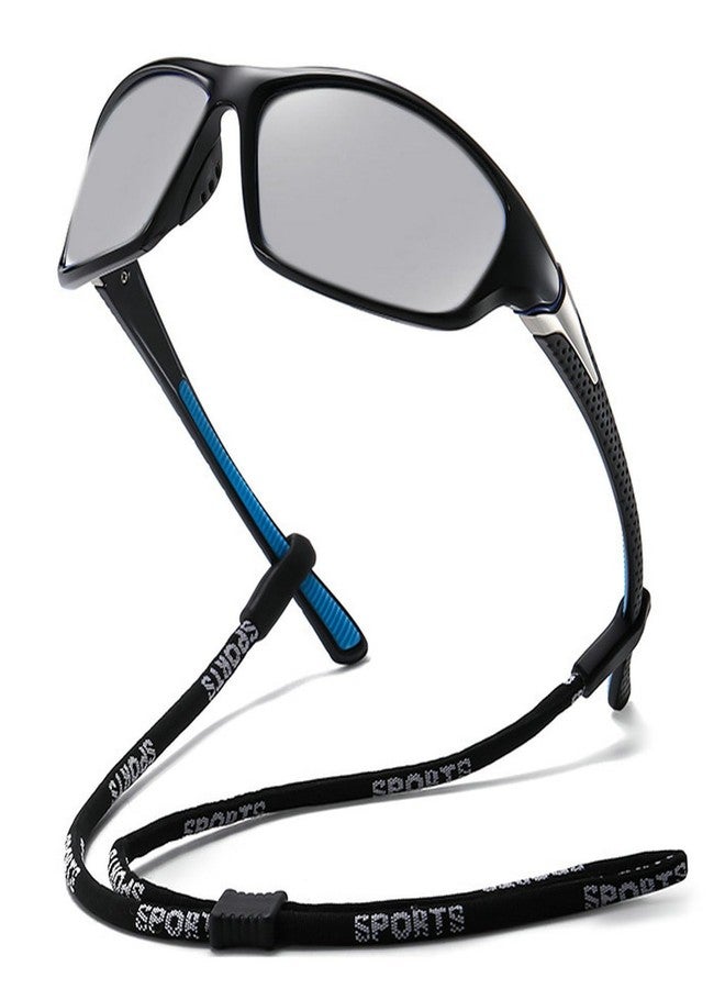 willochra with Full lens Readers Wrap Around Sport Magnifying Safety Reading Glasses photochromic Goggles with Readers for Men (black blue, 1.5, x) - Image 1