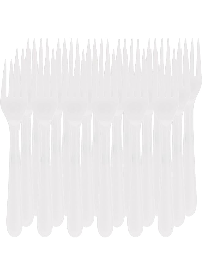 Raxoom Biodegradable disposable Fork - Ideal for Eating Salad, Dessert, Appetizer, Fruit Salad, Chinese Food & more | Handwash-Safe | Dinner Fork, Table Fork Ideal for Family, Hotels, (Pack of 18) - Image 1
