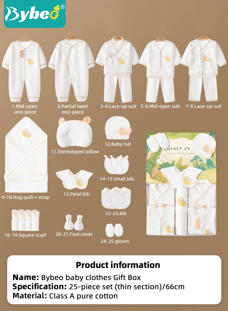 25PCS Newborn Baby Gifts Set, Newborn Layette Gift Set, Baby Clothes Accessories Set for Boys and Girls, Premium Cotton, Perfect Gift Box with Beautifully Suitcase for Spring Summer Autumn Winter