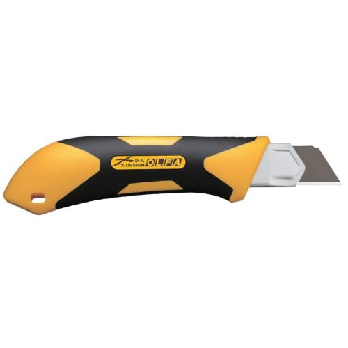 OLFA سكين أولفا 25 مم للاستخدام الثقيل (XH-AL) - سكين متعدد الأغراض بمقبض غير قابل للانزلاق مع مقبض معزز بالألياف الزجاجية وشفرة قابلة للكسر، شفرات بديلة: أي شفرة أولفا 25 مم - Image 3