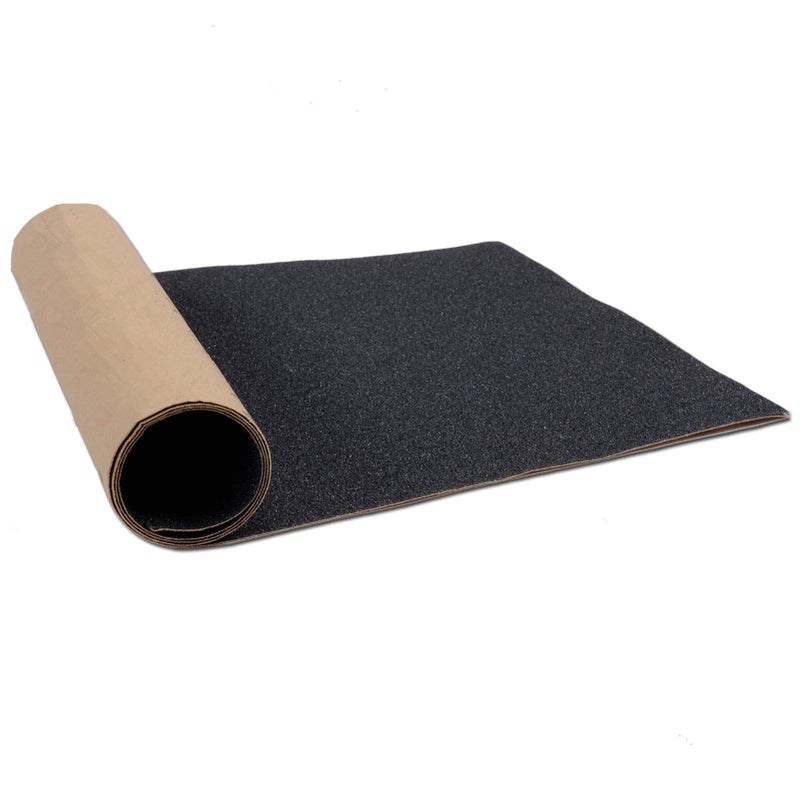 ZUEXT 10.6" x 43.3" Black Skateboard Grip Tape Sheet, Bubble Free Waterproof Black Scooter Grip Tape, Longboard Griptape, Sandpaper for Rollerboard Stairs Pedal Wheelchair Steps (110x27cm) - Image 1