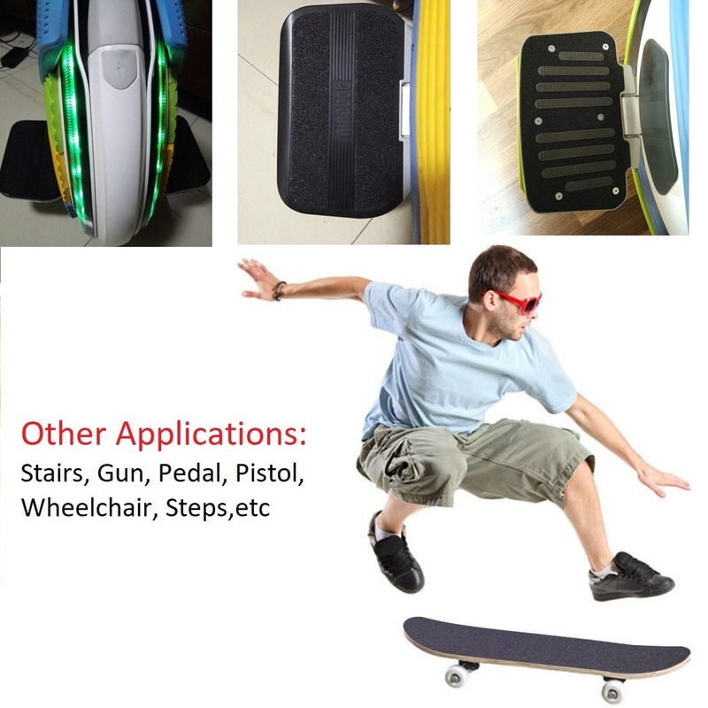 ZUEXT 10.6" x 43.3" Black Skateboard Grip Tape Sheet, Bubble Free Waterproof Black Scooter Grip Tape, Longboard Griptape, Sandpaper for Rollerboard Stairs Pedal Wheelchair Steps (110x27cm) - Image 4