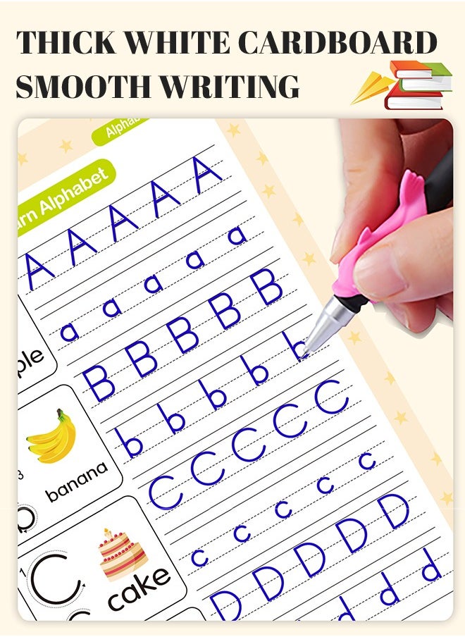 Reusable Tracing Exercise Book With Children's Copybook With Self-Disappearing Ink Pen, Suitable For Toddlers To Practice Pen Control And Preschoolers To Practice Writing.