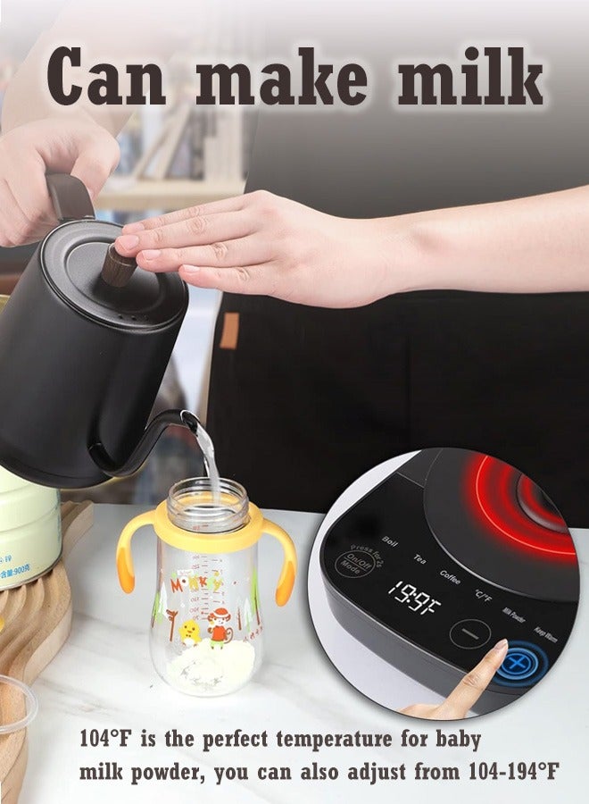 Electric Gooseneck Kettle，1000w Eletcric Water Kettle With Temperature Control，0.8l Tea Coffee Kettle Pot Fast Boiling, 304 Stainless Steel, Constant Temperature  - Image 5