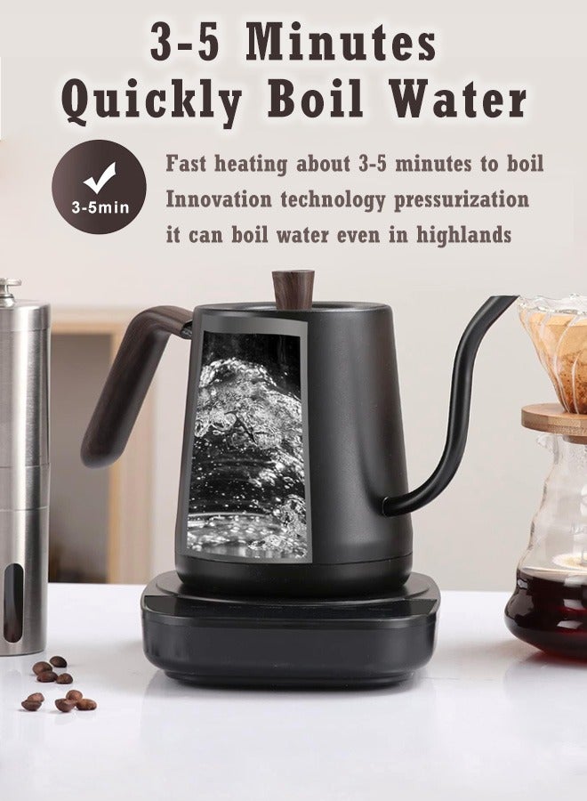 Electric Gooseneck Kettle，1000w Eletcric Water Kettle With Temperature Control，0.8l Tea Coffee Kettle Pot Fast Boiling, 304 Stainless Steel, Constant Temperature  - Image 3