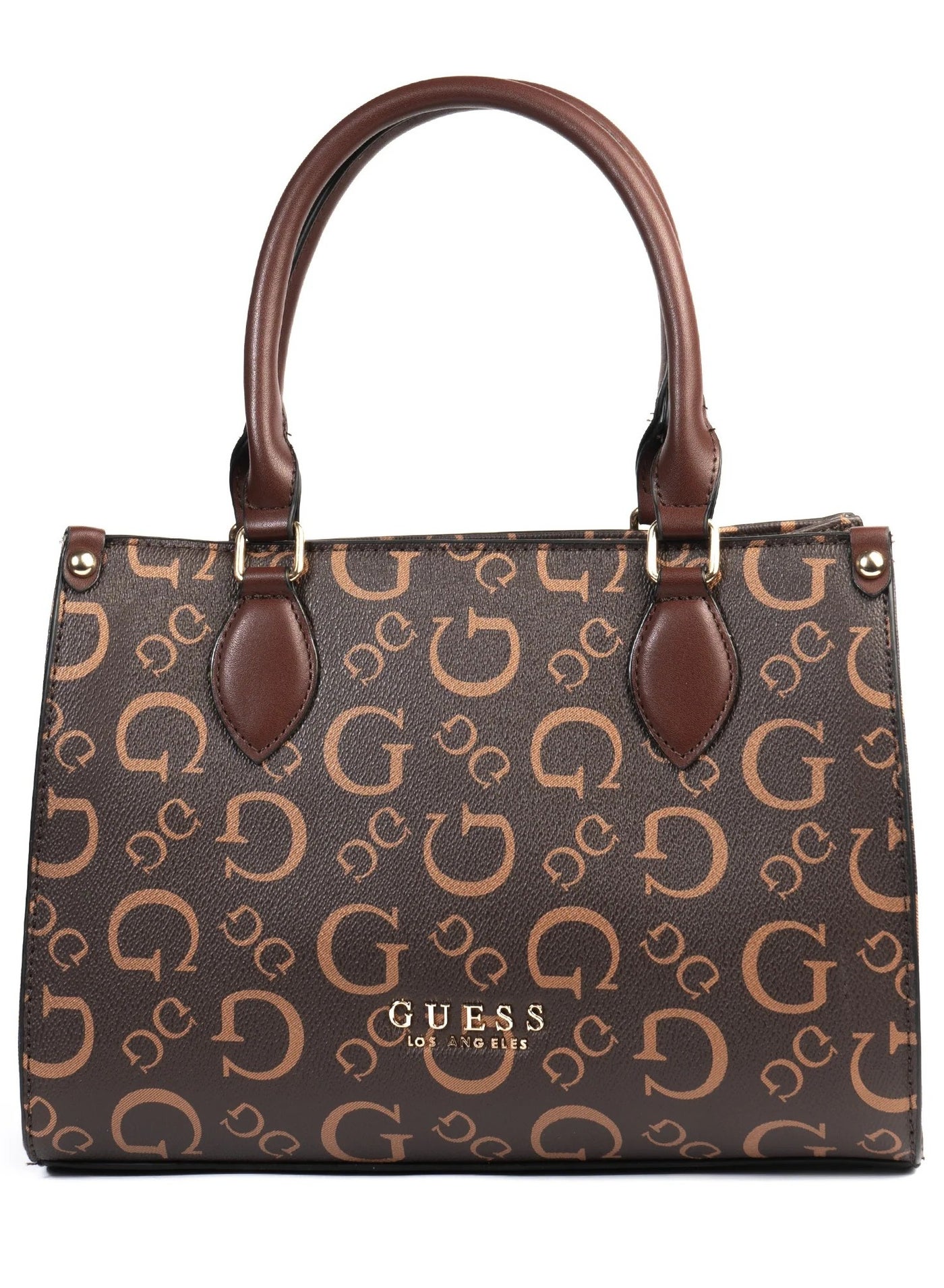 حقيبة GUESS Oak Park صغيرة - بنية (حقيبة أنيقة ومنظمة للاستخدام اليومي)
