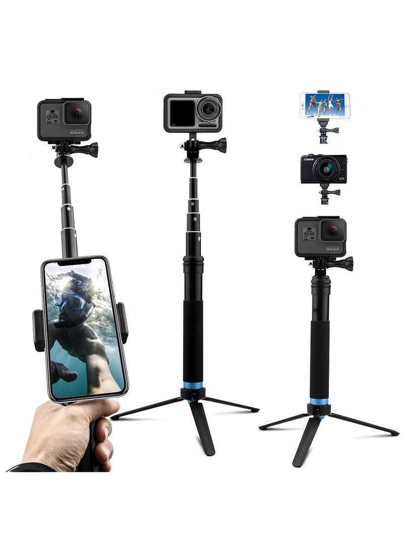 Generic - Extendable Aluminum Alloy Selfie Stick with Detachable Tripod for GoPro Hero  Action Camer - Image 1
