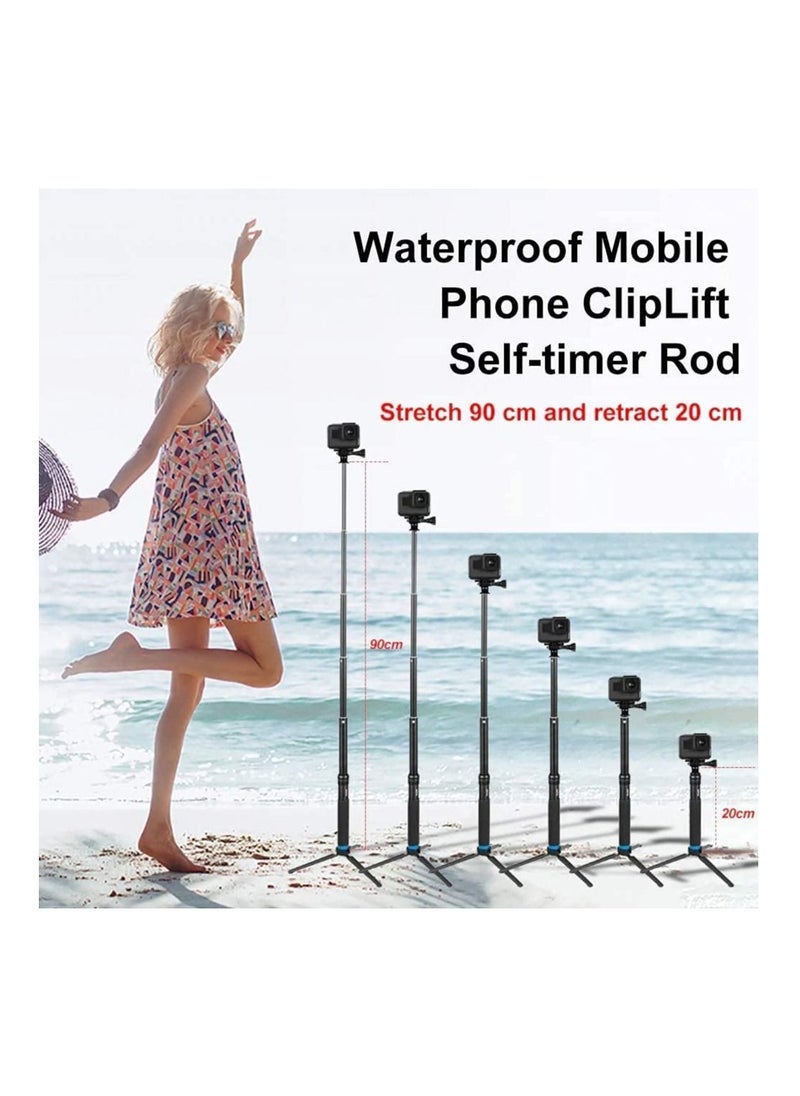 Generic - Extendable Aluminum Alloy Selfie Stick with Detachable Tripod for GoPro Hero  Action Camer - Image 1