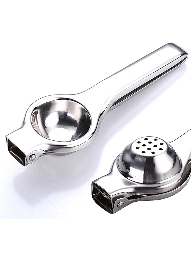 ECVV Lemon Squeezer Stainless Steel Lemon Squeezer Hand Manual With Squeezer Bowl And Food Grade Silicone Handles Premium Quality Lime Lemon Squeezer Manual Citrus Press Juicer - Image 1