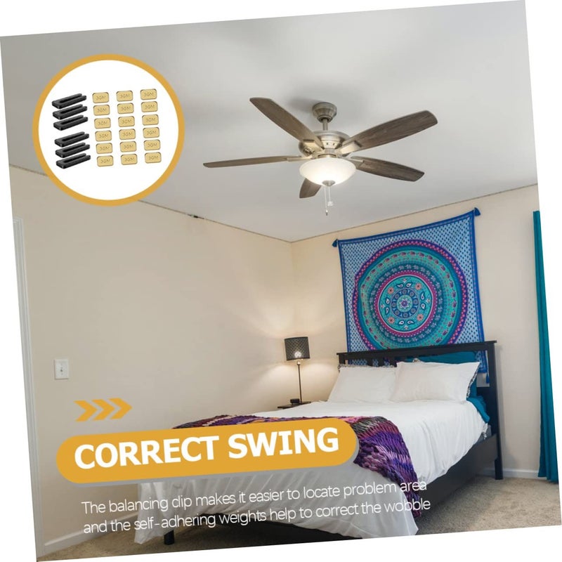 Jojofuny 5 Sets Ceiling Fan Balance Kit Weights Clips For Balancing Blades Prevent Wobble Extend Fan Life - Image 4
