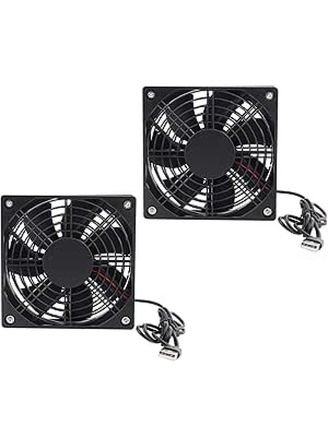 2PCS 120mm USB Computer Case Fan Silent Cooling for PC CPU TV Box Modem - Image 1