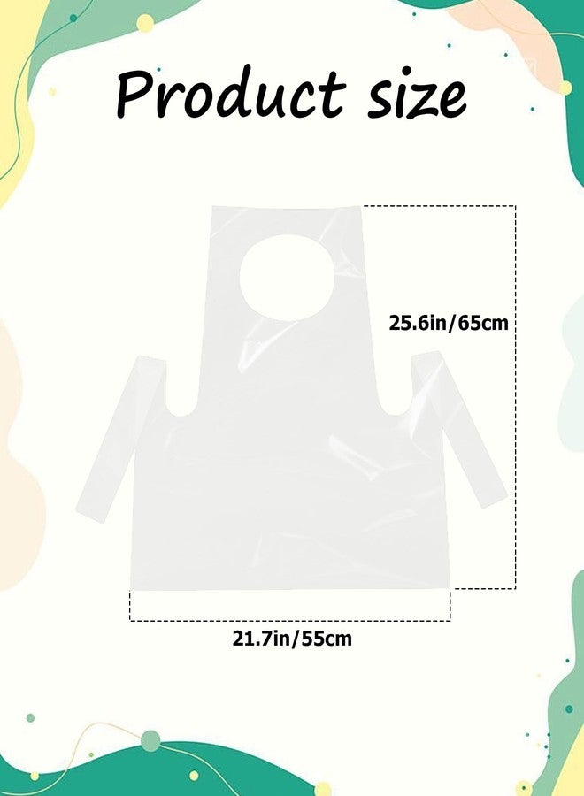 SHENIAFC Disposable Kids Painting Aprons Waterproof Clear Plastic Art Apron for Children 4 to 12 Years Old Ideal for Painting Cooking and Creative Activities Kids Aprons for Painting Disposable Aprons - Image 2
