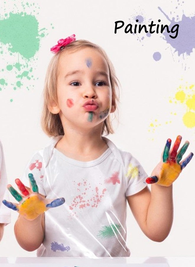 SHENIAFC Disposable Kids Painting Aprons Waterproof Clear Plastic Art Apron for Children 4 to 12 Years Old Ideal for Painting Cooking and Creative Activities Kids Aprons for Painting Disposable Aprons - Image 4
