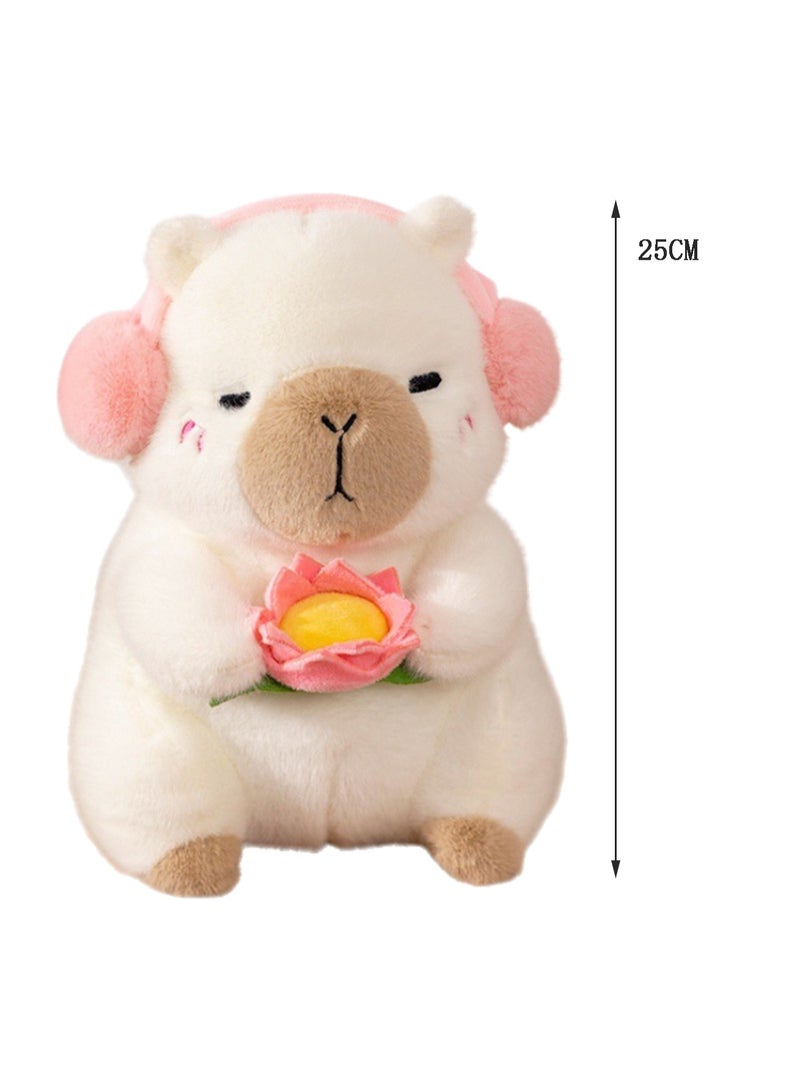 25 CM Cute Capibara Plush Toy Soft Stuffed Cartoon Animal Doll For Girls And Boys All Ages Gift（White） - Image 2