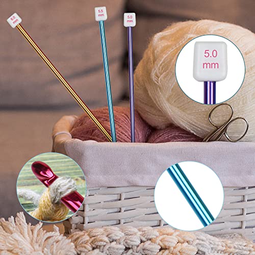 Aeelike Tunisian Crochet Hooks Set, Multicolor 11pcs Aluminum Tunisian Crochet Hooks B-L for Crocheting Lovers & Beginners (2mm to 8mm) - Image 3
