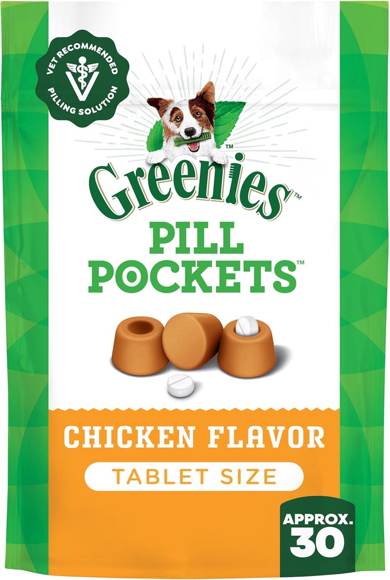Greenies Pill Pockets Chicken Flavor for Dogs, 90g - Tablet Size - Image 1