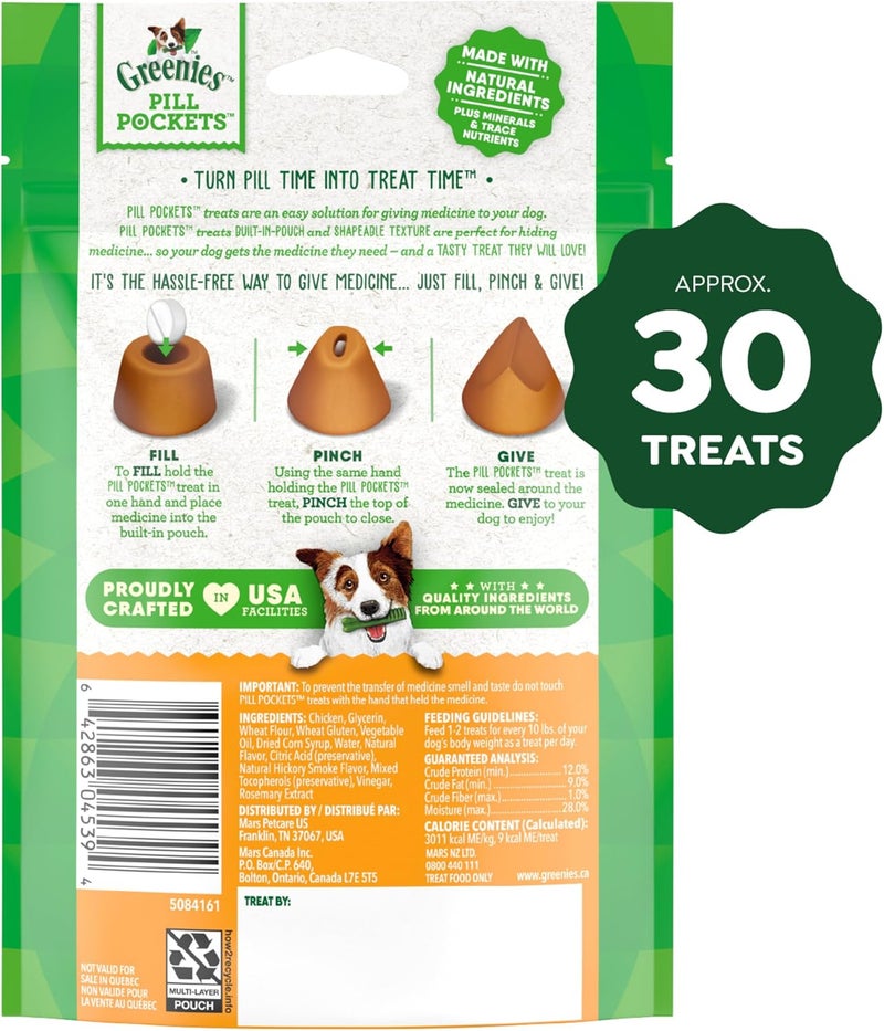Greenies Pill Pockets Chicken Flavor for Dogs, 90g - Tablet Size - Image 2