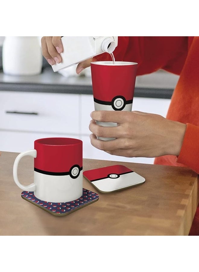 ABYstyle POKEMON - Pck Glass XXL + Mug + 2 Coasters Pokeball