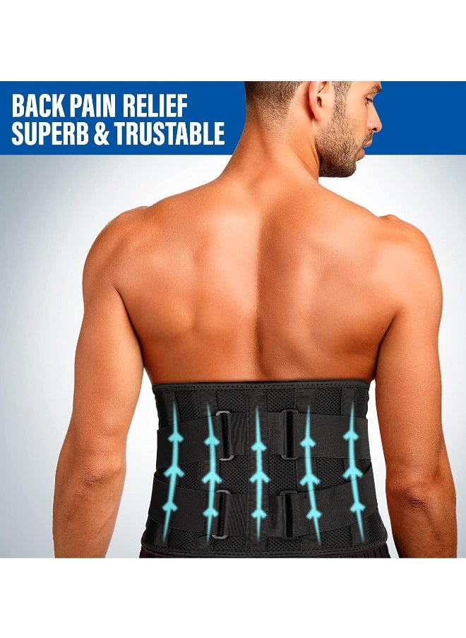 Generic Back Support Belt, Lower Back Pain Relief Brace for Men & Women - Breathable, Adjustable Lumbar Support for Sciatica, Scoliosis (L/XL Size Waist - 100-110CM)  - Image 2