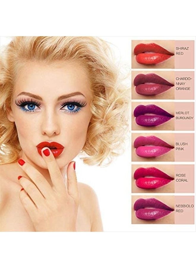 MianYang - 6 Colors Wine Lip Tint, Natural Liquid Lipstick Long Lasting Mini Make Up Lip Gloss Matte Lip Sticks Wine Bottle - Image 1