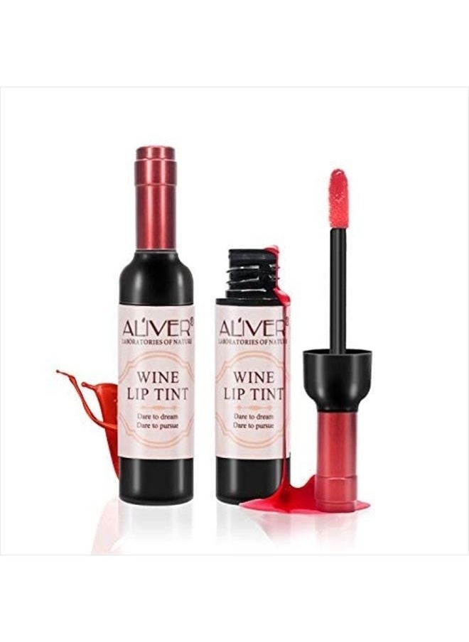 MianYang - 6 Colors Wine Lip Tint, Natural Liquid Lipstick Long Lasting Mini Make Up Lip Gloss Matte Lip Sticks Wine Bottle - Image 1