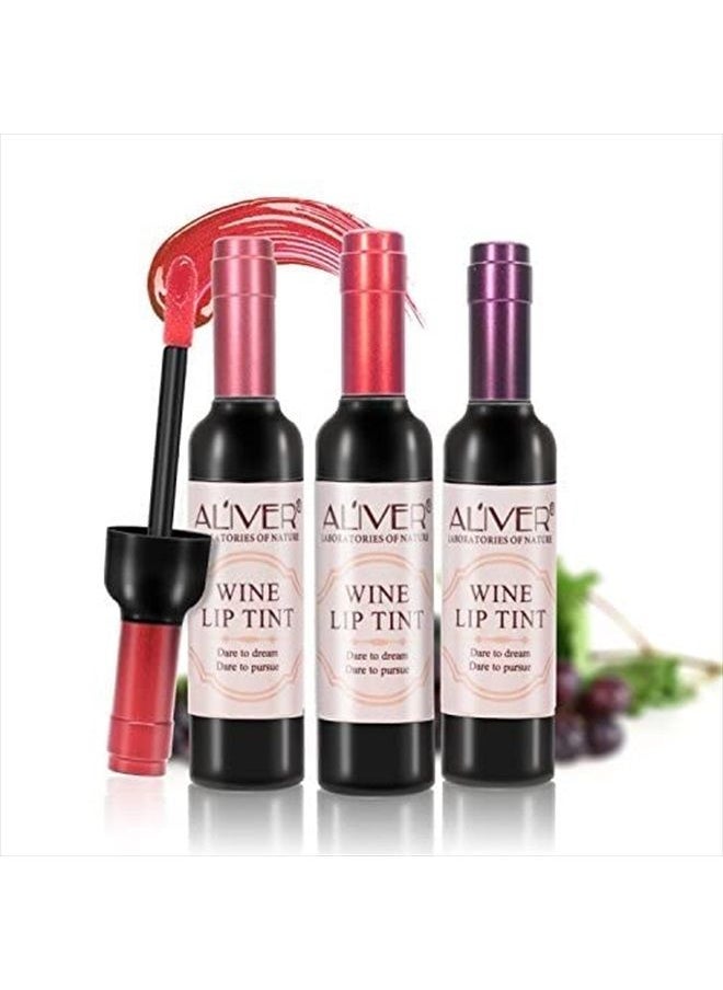MianYang - 6 Colors Wine Lip Tint, Natural Liquid Lipstick Long Lasting Mini Make Up Lip Gloss Matte Lip Sticks Wine Bottle - Image 1