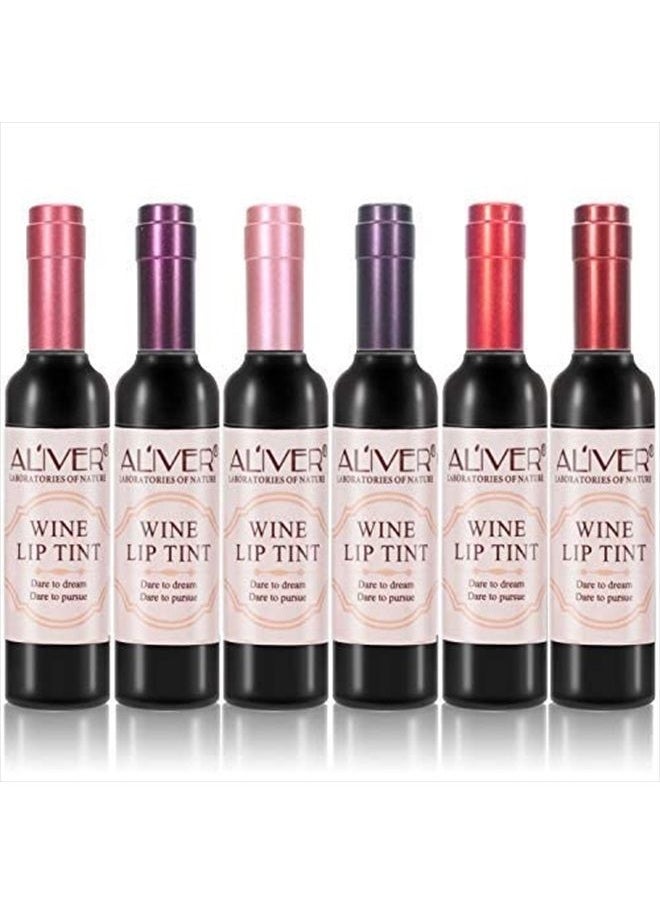 MianYang - 6 Colors Wine Lip Tint, Natural Liquid Lipstick Long Lasting Mini Make Up Lip Gloss Matte Lip Sticks Wine Bottle - Image 1