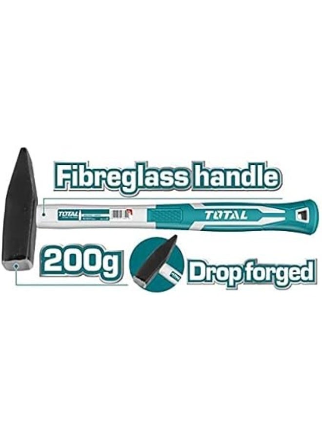 Total Engineers Hammer 200g – Precision Forged Steel Head, Durable Anti-Slip Handle, Lightweight Engineering Tool for Construction, Carpentry & DIY Work
