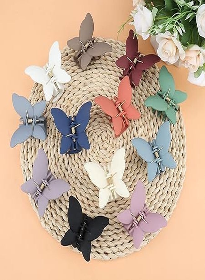 RHOSYN HAIR ACCESSORIES Trendy 4 Pcs Matte Butterfly Hair Claw Clips Jaw Clamp Fancy Clutchers For Women & Girls Hair Accessories Multicolor - Image 2