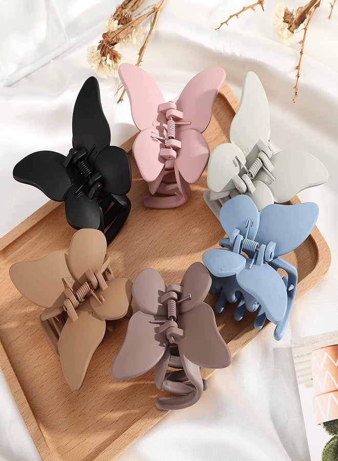 RHOSYN HAIR ACCESSORIES Trendy 4 Pcs Matte Butterfly Hair Claw Clips Jaw Clamp Fancy Clutchers For Women & Girls Hair Accessories Multicolor - Image 5
