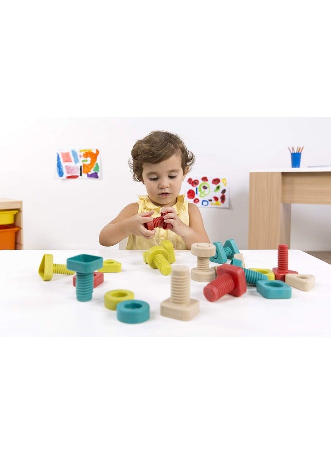 Miniland ECO Nuts & Bolts with Activities - STEM, Geometric, Shapes, Visual Motor Coordination, Highly Resistant