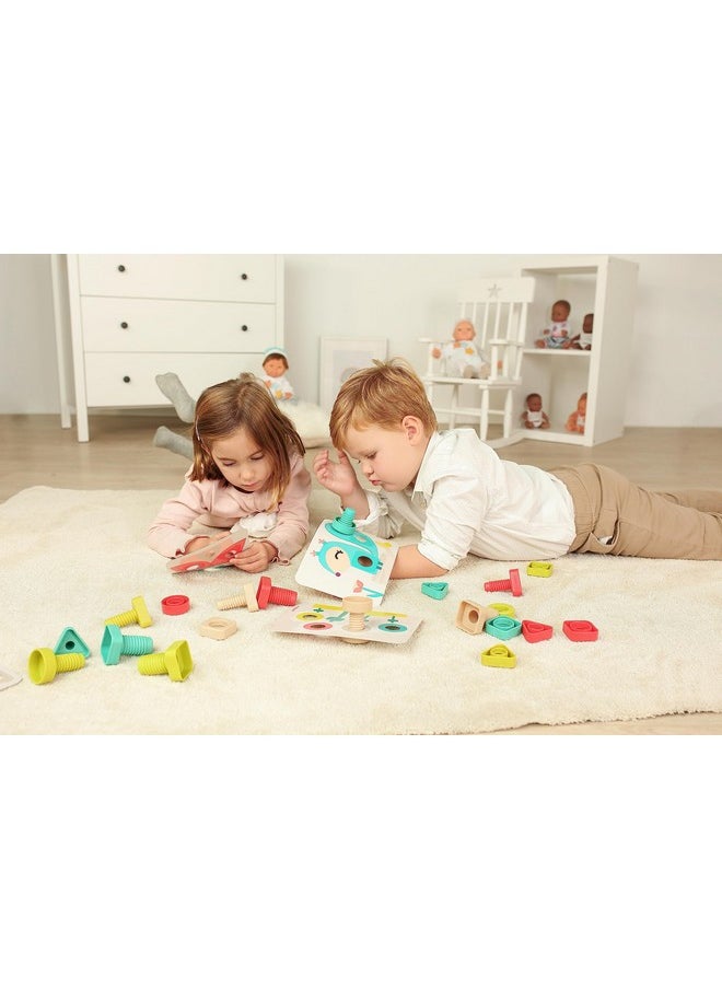 Miniland ECO Nuts & Bolts with Activities - STEM, Geometric, Shapes, Visual Motor Coordination, Highly Resistant