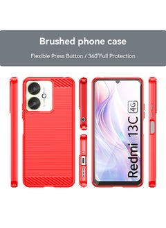 URBBKING Shockproof Protection Phone Case for Redmi 13C 4G/Redmi 13C 5G/Poco M6 5G/Poco C65 4G Red  - Image 2