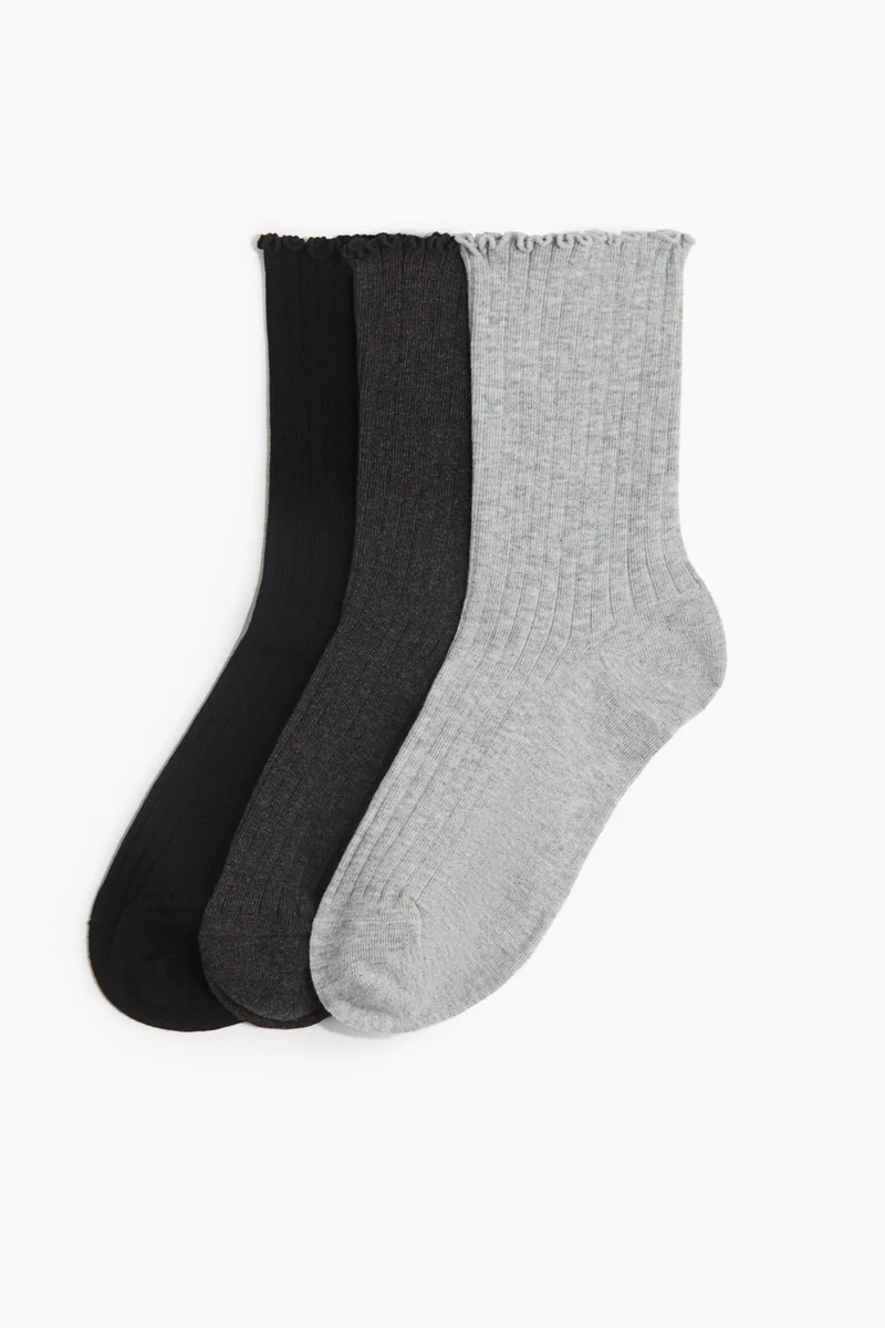 H&M 3-pack rib-knit socks