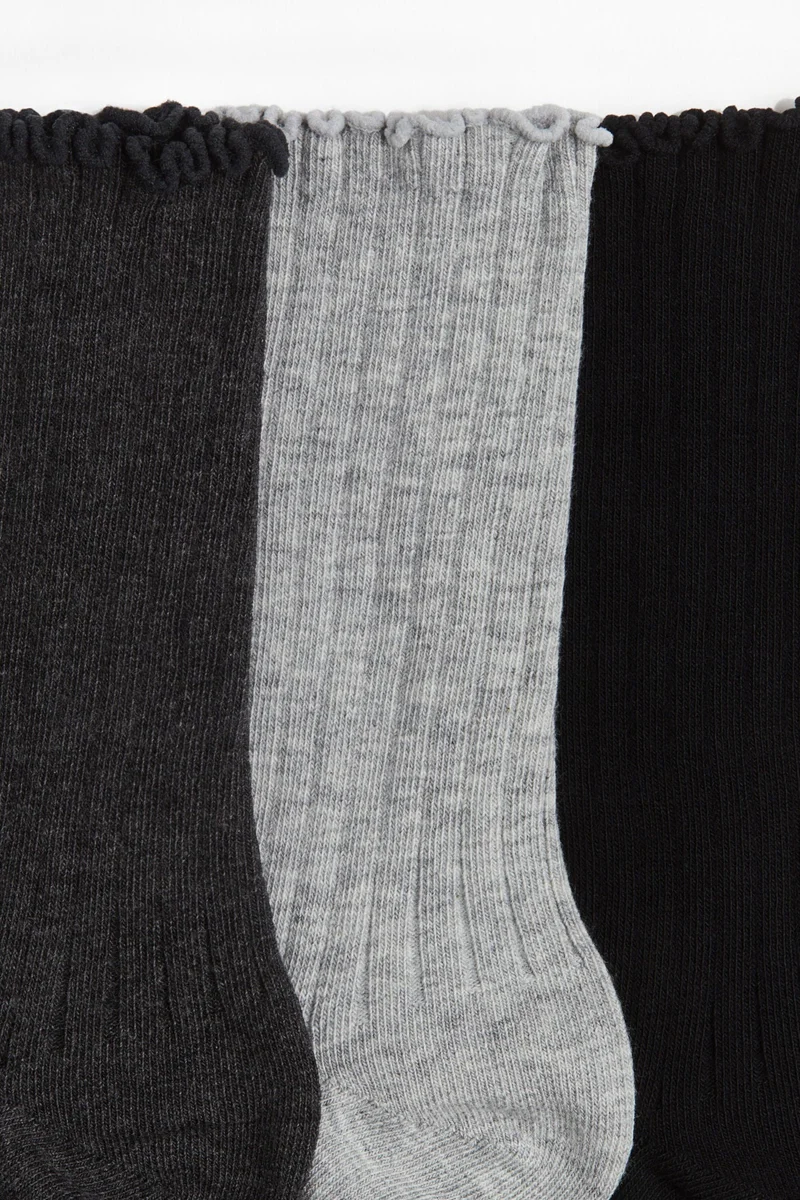 H&M 3-pack rib-knit socks