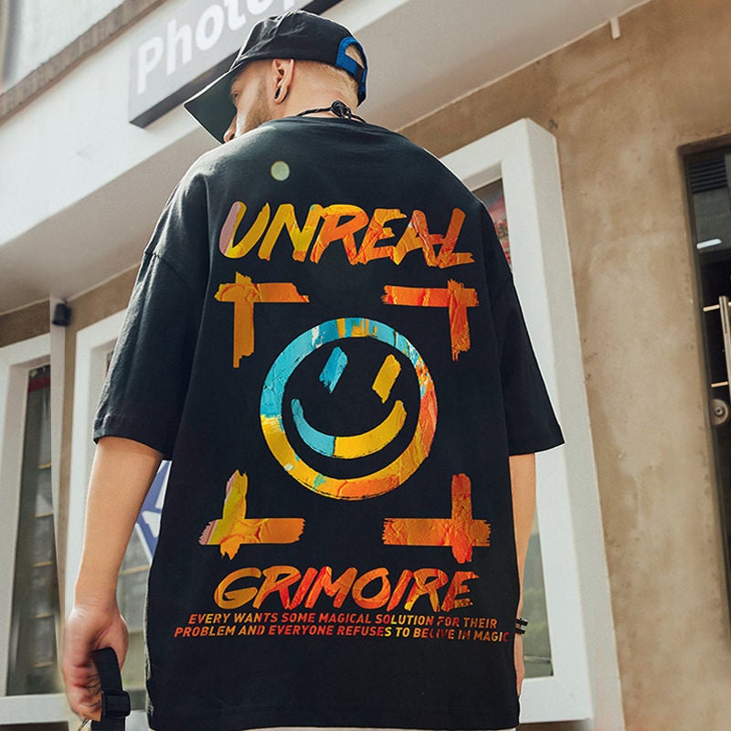 Hong Kong Style T-Shirt Men'S Short Sleeve Ins Fashion Brand Hip Hop Plus Size Printed Loose Fashion Couple Cartoon Half Sleeve - Image 5