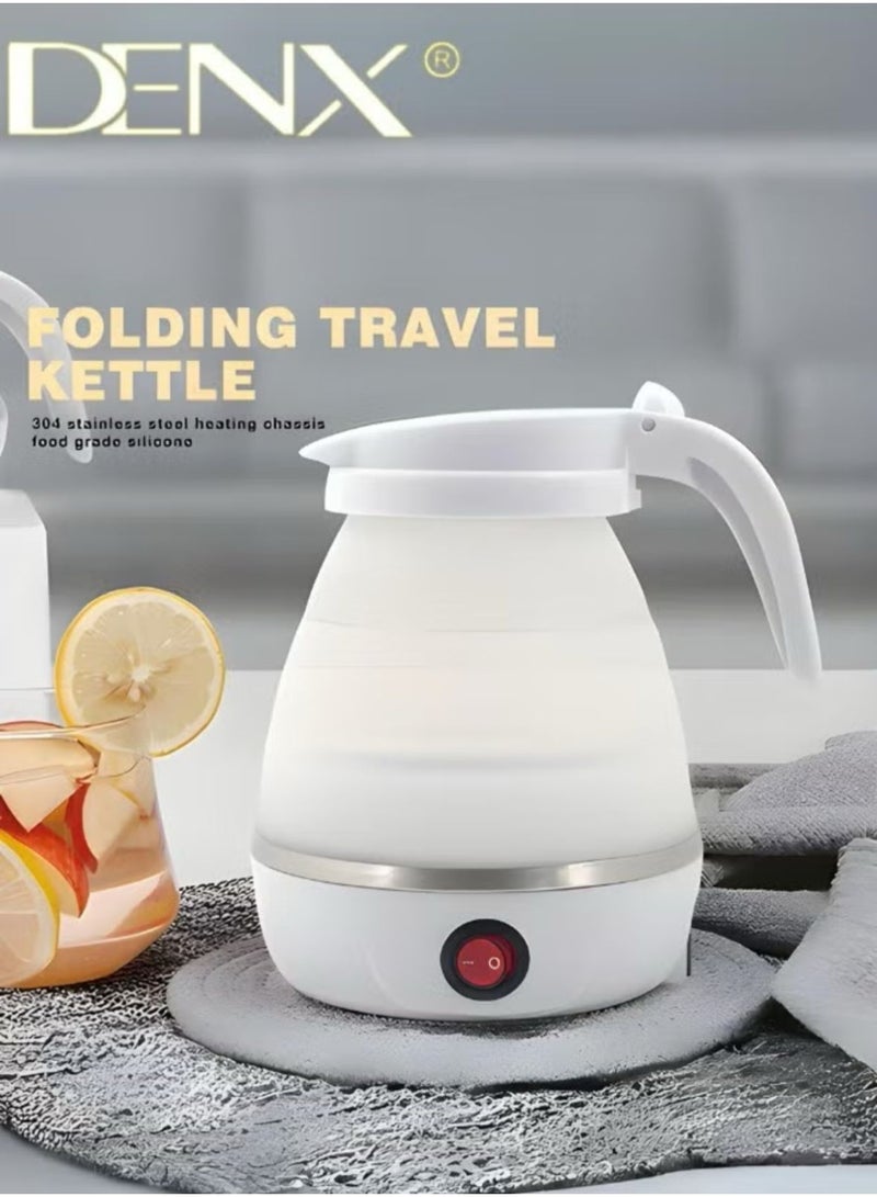 Denx Foldable kettle, Portable Foldable Electric Kettle for Travel Food Grade Silicone Electric Water Heater Collapses with Separable Power Cord Ideal for Hiking Camping and indoor - Image 1