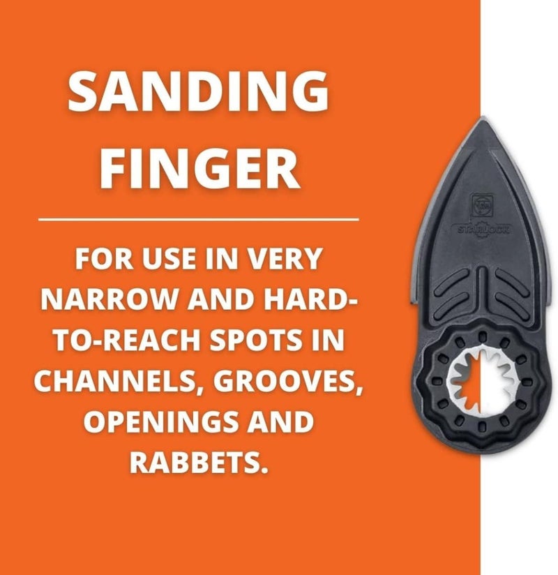 Fein Starlock Finger-Shaped Sanding Pad with Hook & Loop Attachment - Precision Sanding for Tight, Intricate Areas, Protective Backing Plate, 2-Pack - 63806159220 - Image 3