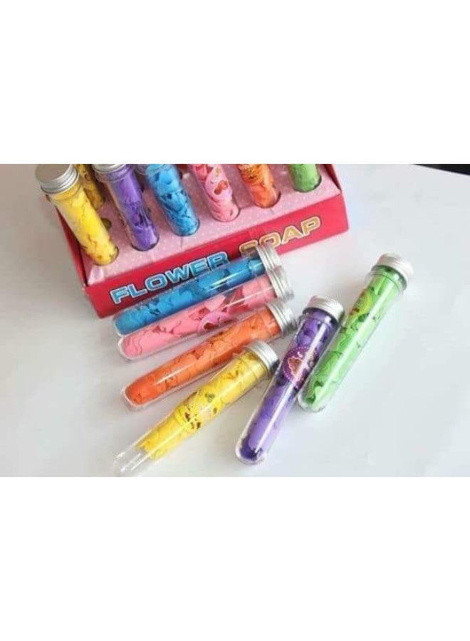 FLOWER Portable Disposable Hand Soap Flakes, Small Scented Flakes with Storage Box, Foaming Paper Soap Sheets for Travel and Outdoor Hand Washing - Multicolor - Image 2